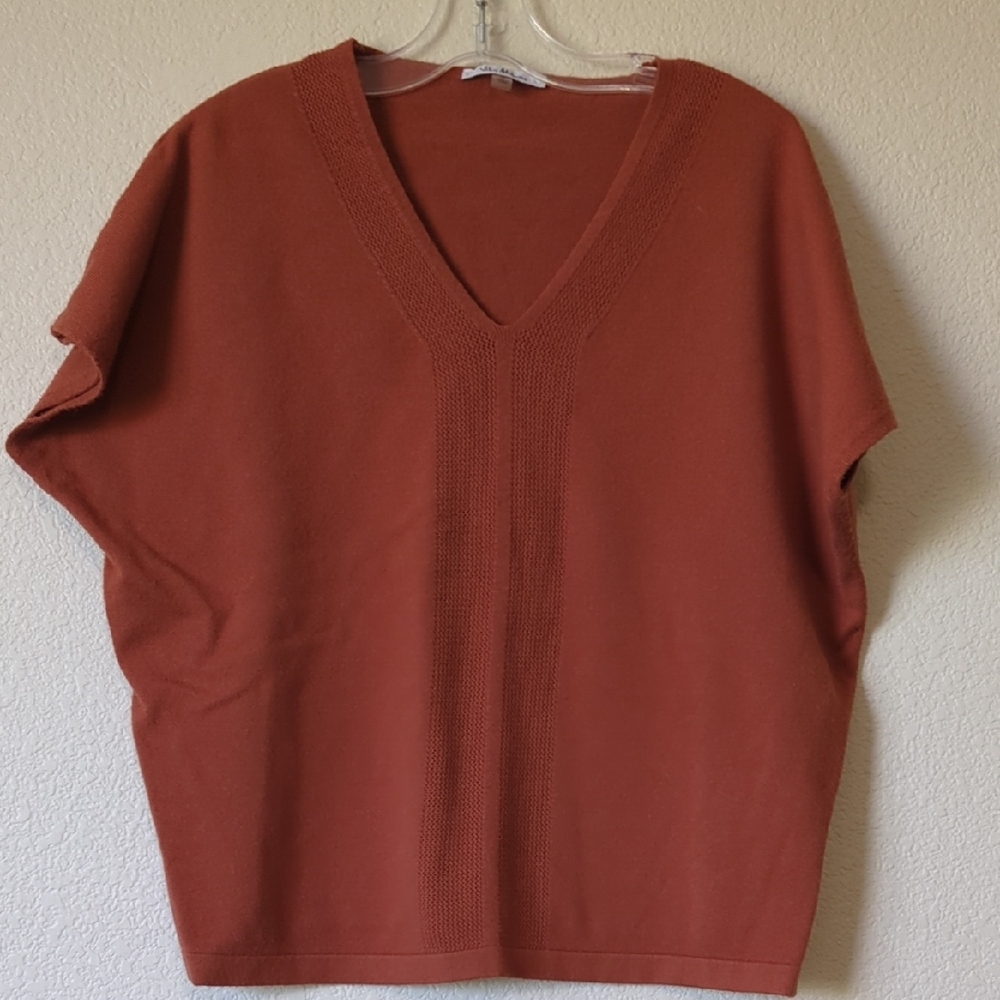 Vita Milano Terracotta Knit Top